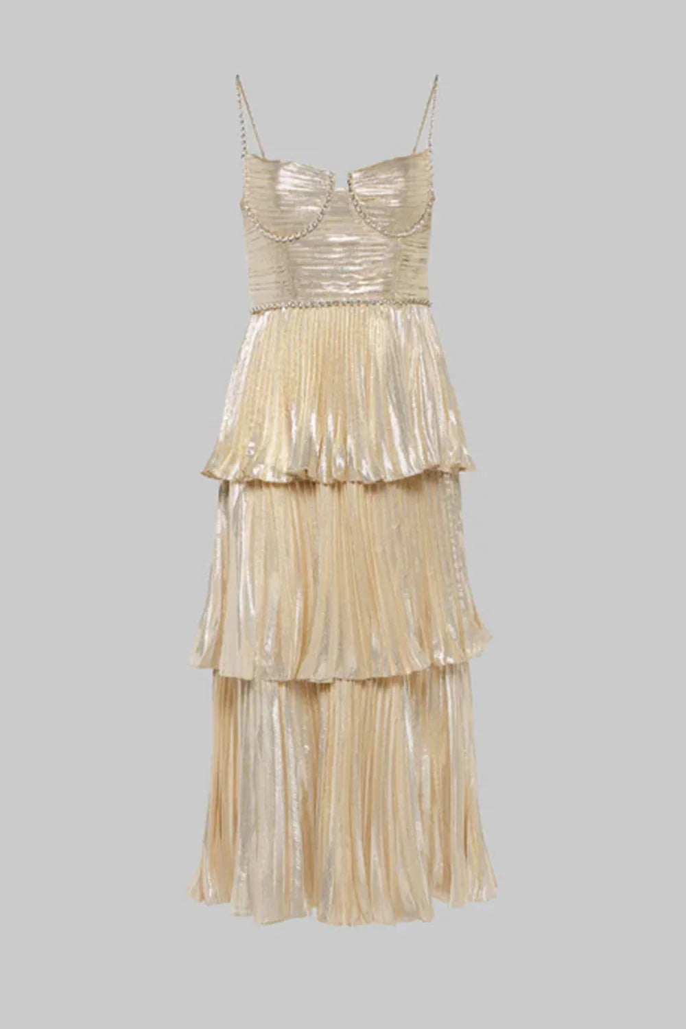 Vestido Weitese brillante de corte A con escote en forma de corazón, color champán, largo hasta la rodilla, con volantes, vestido de fiesta
